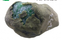 琳轩赌石天然缅甸翡翠原石毛料玉石拍卖南齐高冰种金丝绿手镯料