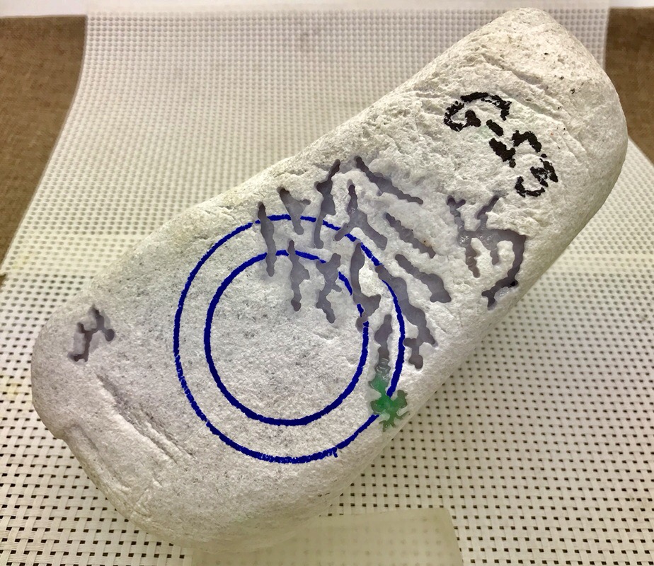 9.2公斤木纳白盐沙开窗春带彩手镯料色泽艳丽见光不死品相好皮