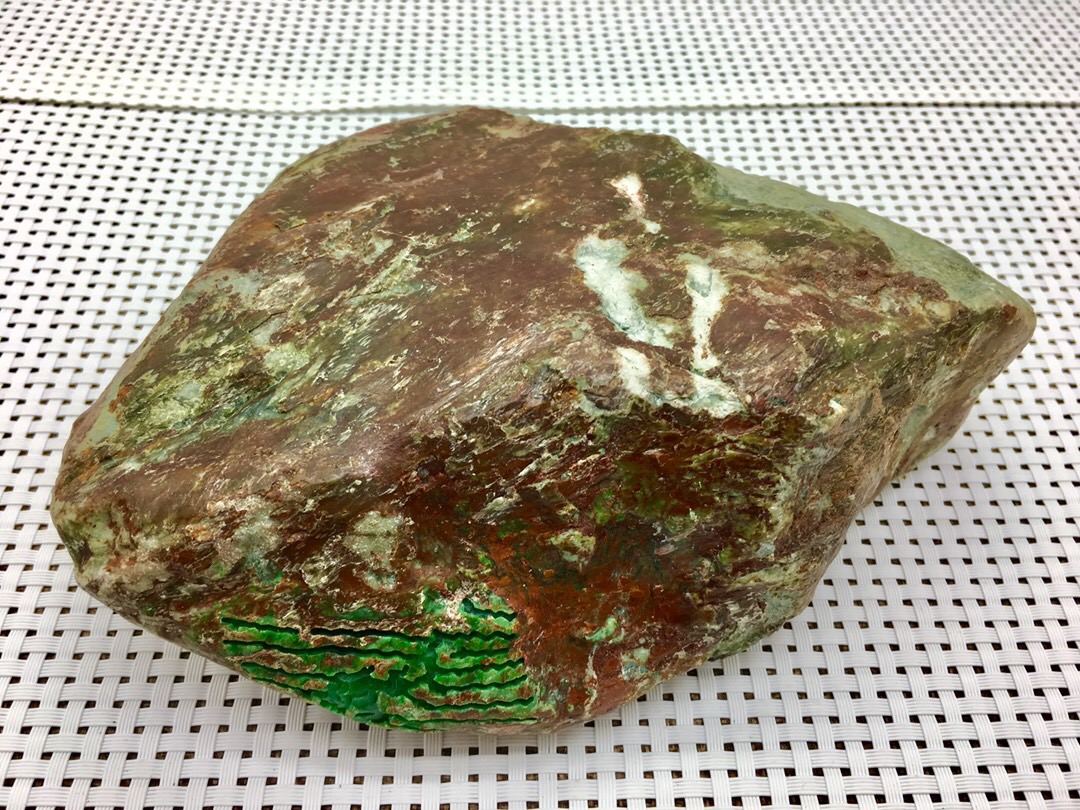 2.35公斤木纳百善桥老蜡皮壳开窗满色手镯料老蜡皮壳包裹品相
