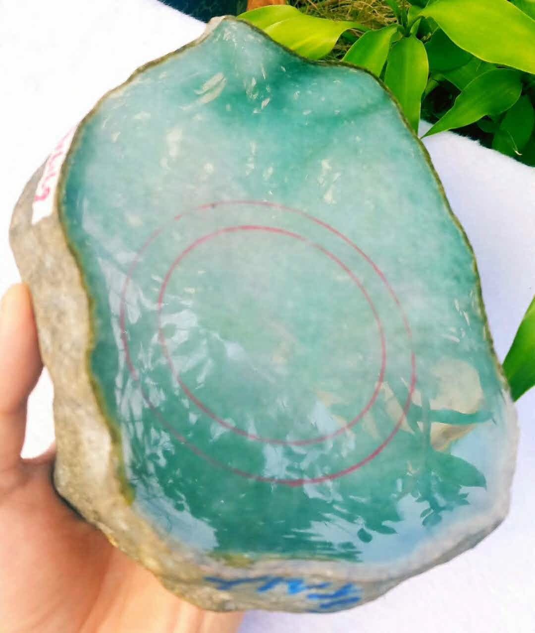 莫西沙场口改口手镯料4.45公斤冰底种老肉细水长的面上2个完