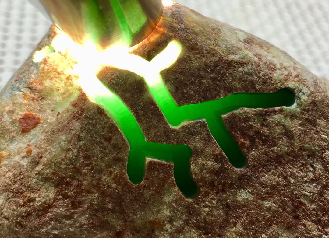 800克老木纳杨梅皮开窗满色手镯料皮壳完整品相十分完美打灯通