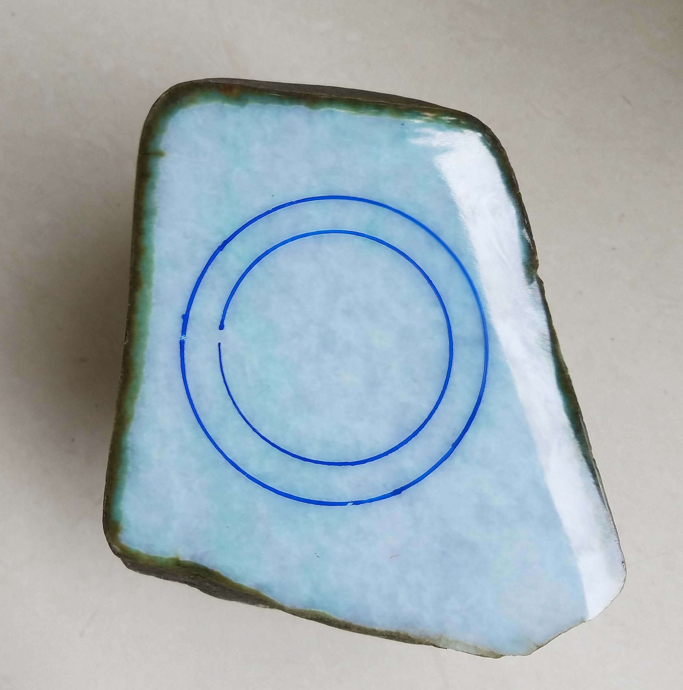 南奇改口手镯料6.9公斤淡淡的底色种老玉质特细种老水头透水汪