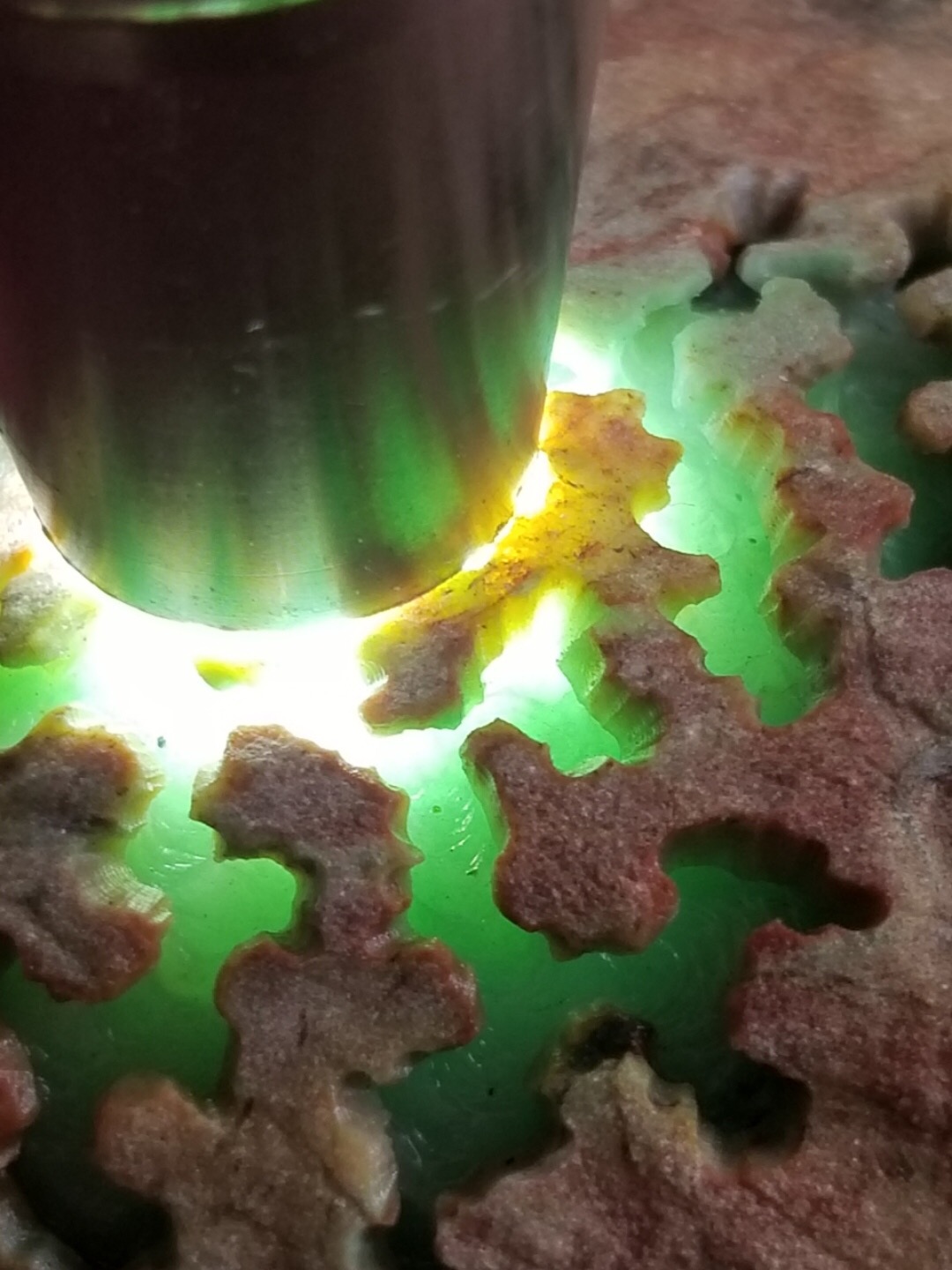 秒杀价1688得新货0.5公斤老坑莫西沙开口晴色老料子啊带色