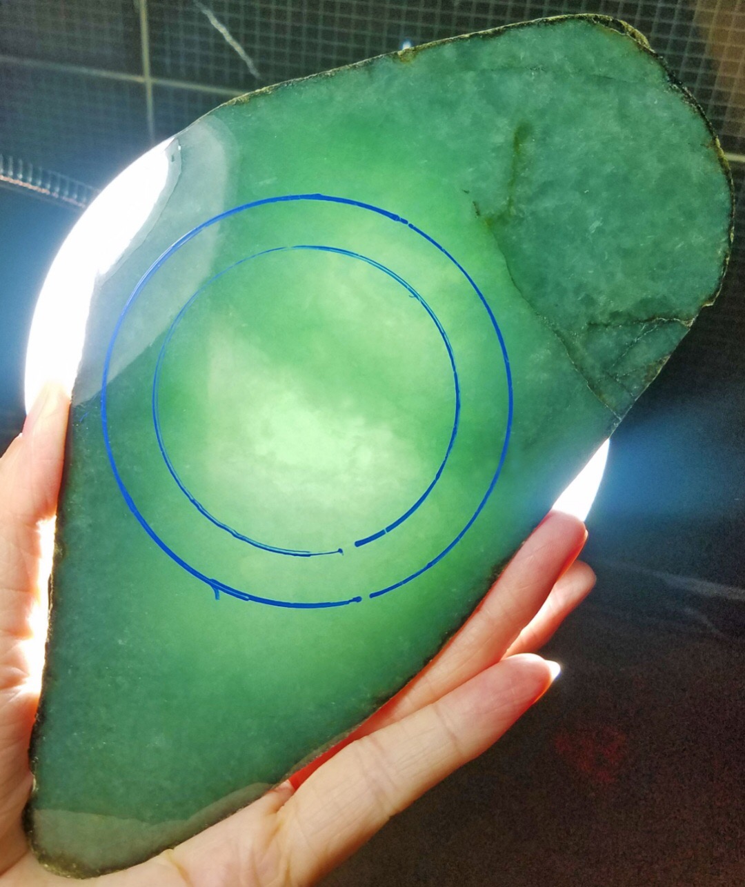 上新捡漏价3988得莫西沙精品改口手镯片料0.56公斤有底