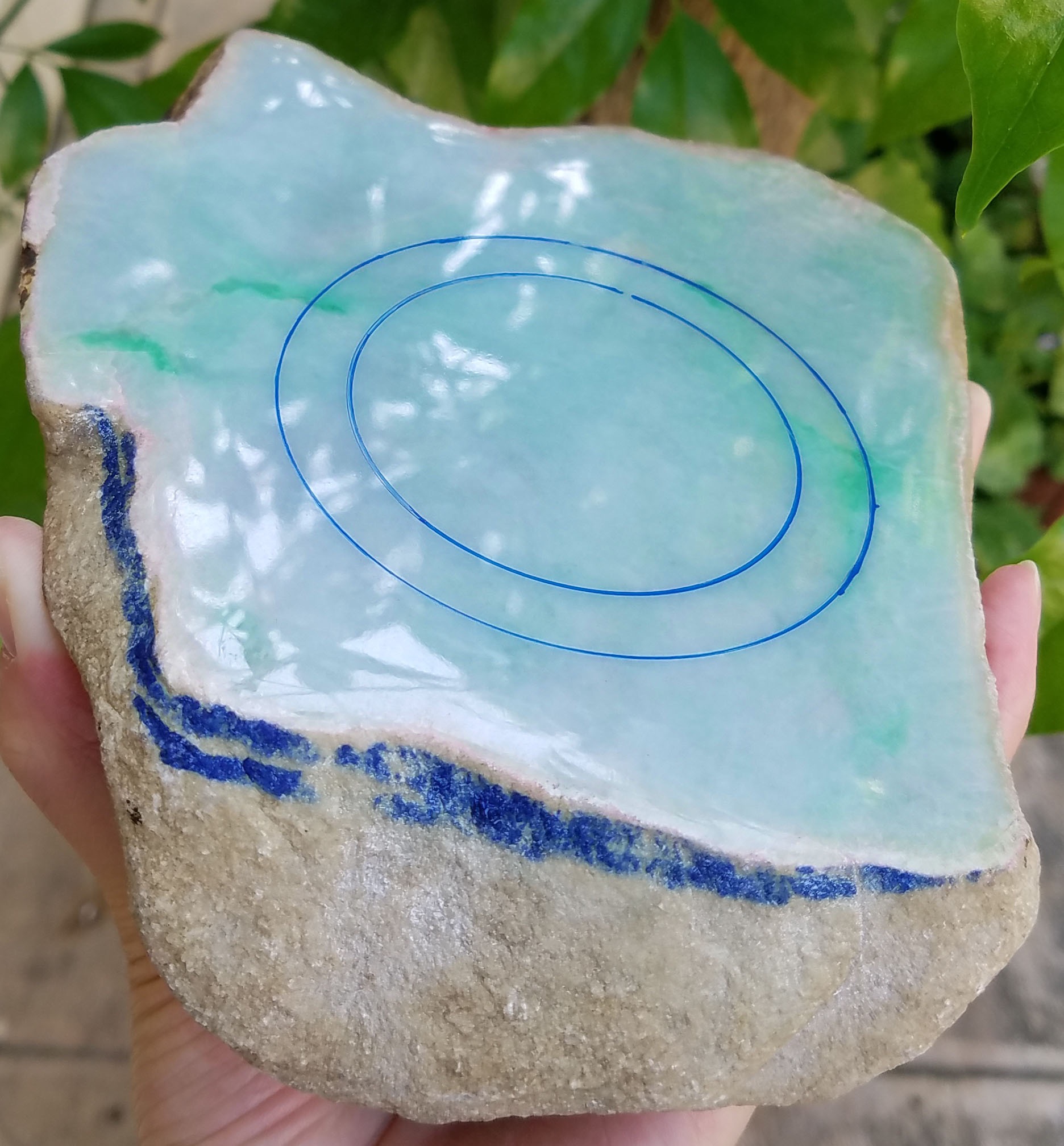 上新捡漏价5988得莫西沙精品改口手镯料2.56公斤有底色飘