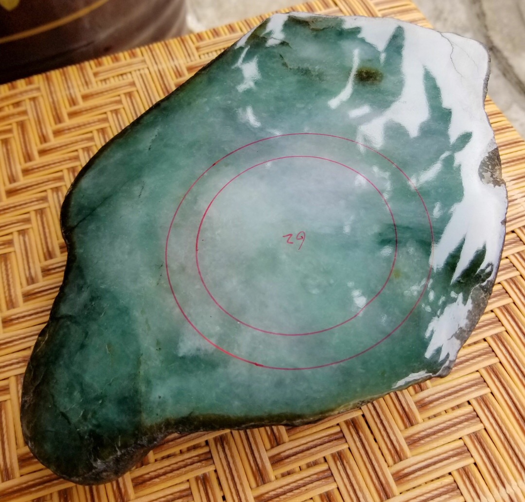 BH393老坑莫西沙改口手镯料5.16公斤化底带飘花油性杠位