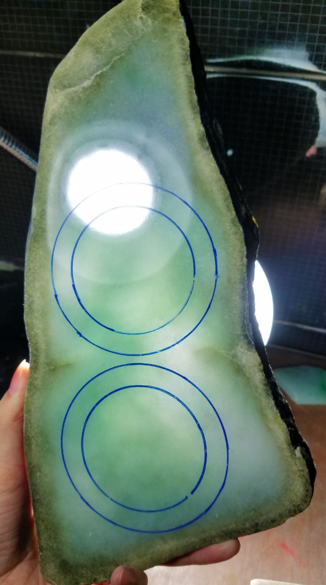 上新捡漏价5288得老坑莫西沙改口手镯片料1.20公斤底子温