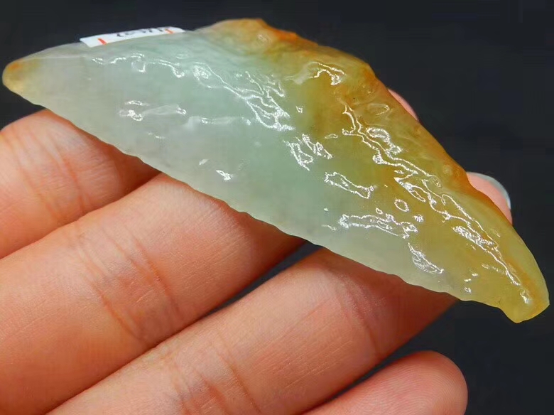 秒杀价1880得V1402冰糯黄翡巧色料种老水头好油性足起货