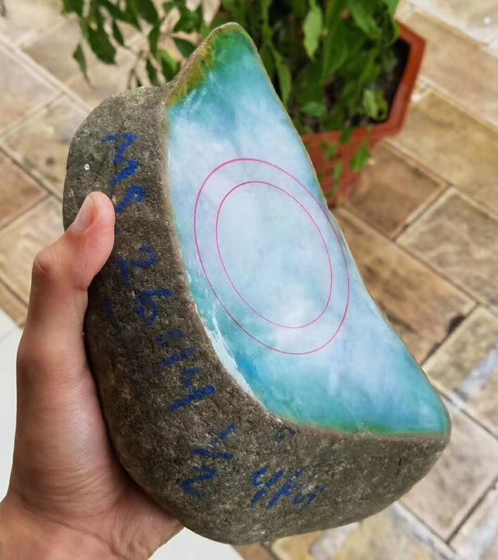 老坑莫西沙精品手镯料4.5公斤皮壳好皮壳非常紧凑糯冰种种老肉