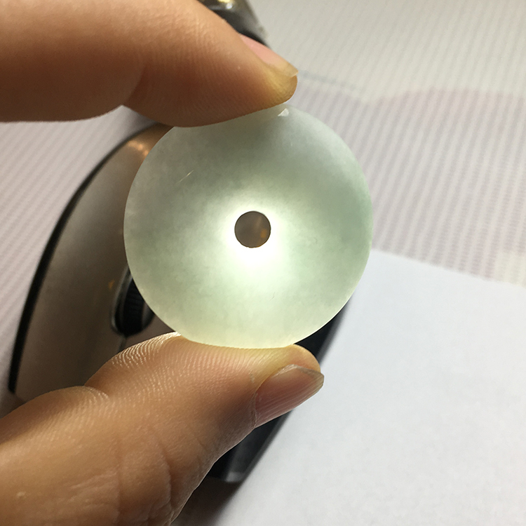 天然缅甸a货翡翠平安扣吊坠糯种飘淡蓝挂件重14克把平安带回家