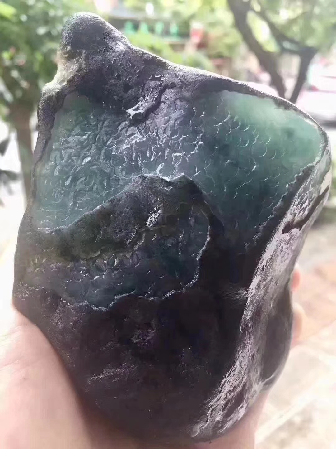 JW78-1.22kg莫弯基开窗冰飘花牌子料品相好皮壳超老多