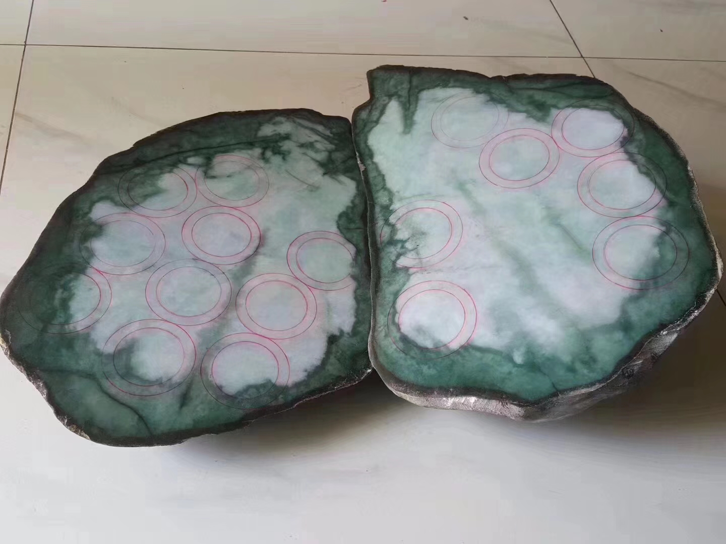 SG284-42.35kg莫弯基改口飘花手镯料皮壳超老杠味十