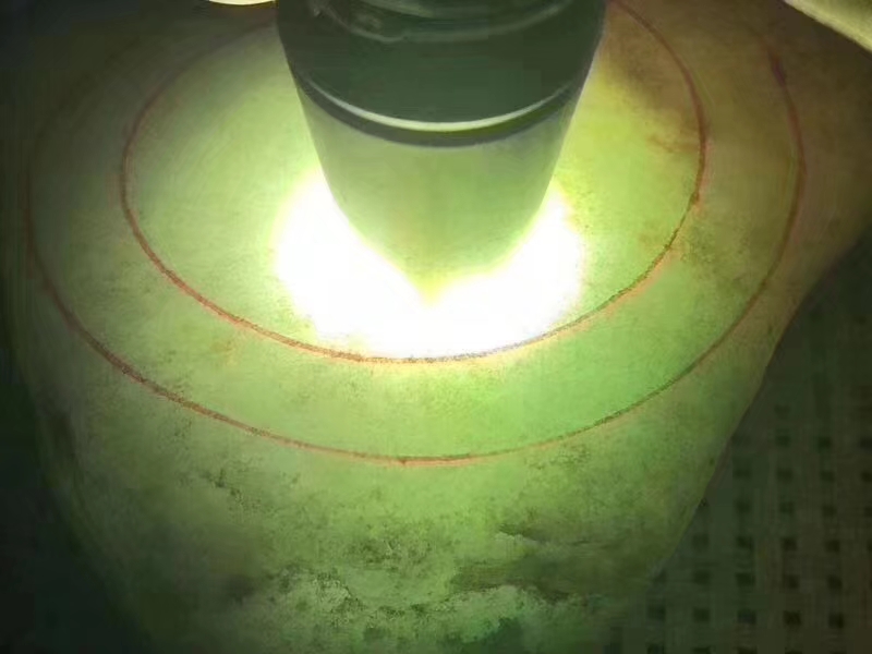 SG317-545g大马坎冰手镯料灯下通透种老肉细有底色对庄