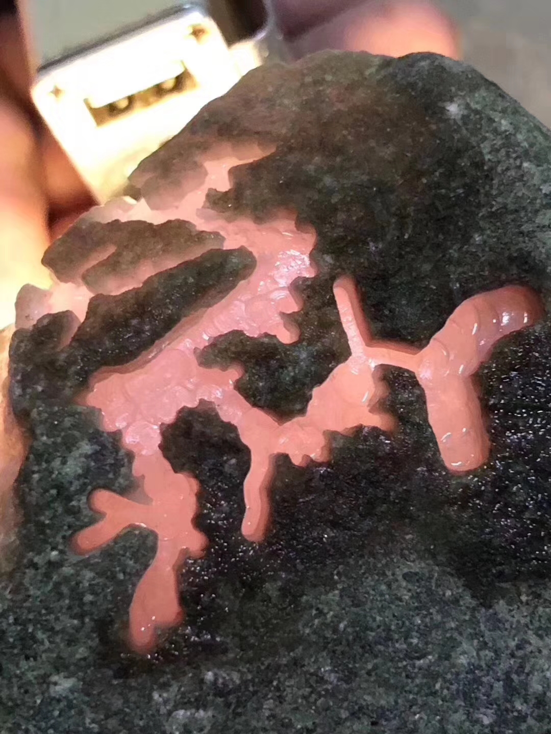 SG191-865g南奇开窗冰春料皮壳超老多面开窗灯下春色浓