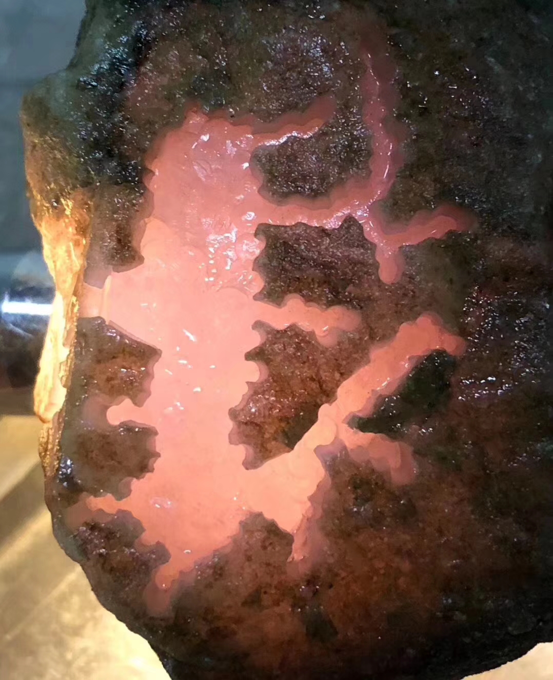 SG191-865g南奇开窗冰春料皮壳超老多面开窗灯下春色浓