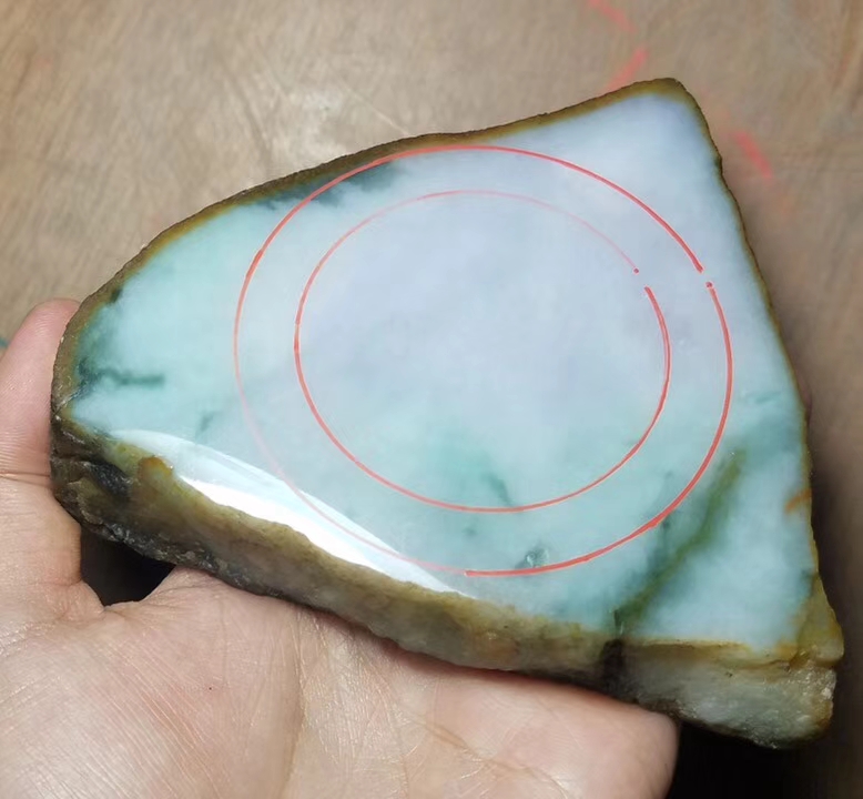 元旦特号特南奇精品手镯料0.68公斤春带彩底子飘花清幽淡雅水