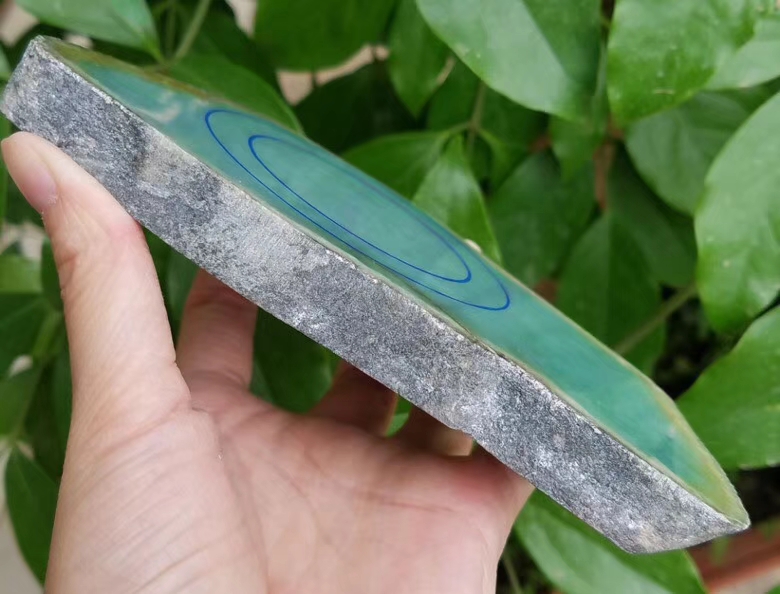 元旦特号特莫西沙精品改口手镯片料0.46公斤水灵灵带晴底晶莹